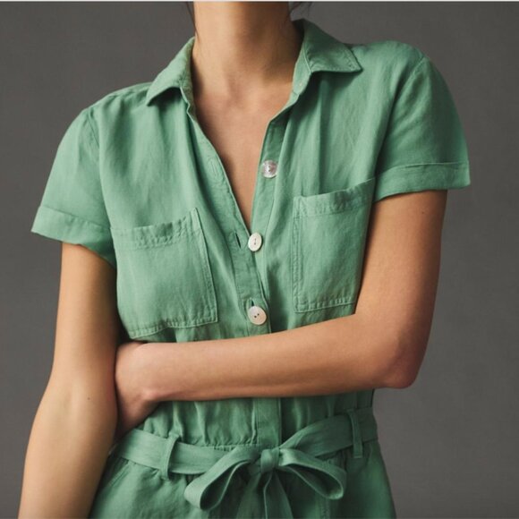 Cloth and Stone Green Utility Romper XS - Picture 4 of 8